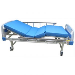 เตียงผู้ป่วย เตียงคนไข้ 2 ไกร์ มือหมุน หัวท้าย ABS รุ่น BYUQ2400